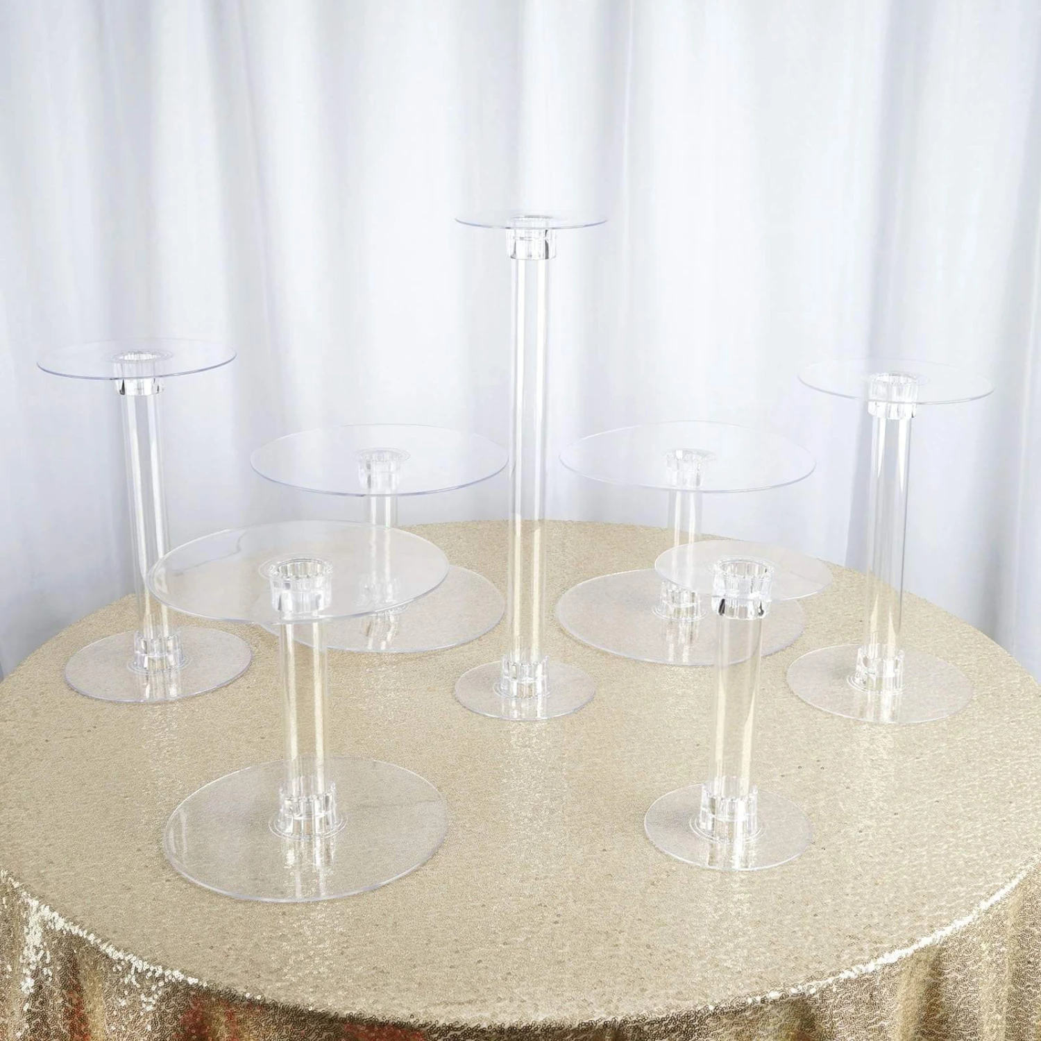 7 Tiers Clear Wedding Party Cup CAKE Stand Set Supply 6 7 Tiers Clear Wedding Party Cup CAKE Stand Set Supply - Image 4
