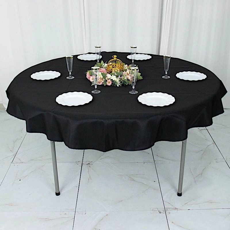 70" Premium Polyester Round Tablecloth Wedding Party Table Linens 6 70" Premium Polyester Round Tablecloth Wedding Party Table Linens - Image 4