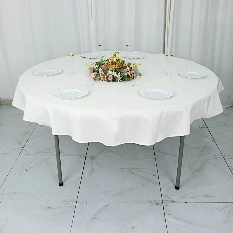 70" Premium Polyester Round Tablecloth Wedding Party Table Linens 14 70" Premium Polyester Round Tablecloth Wedding Party Table Linens - Image 12