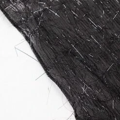 72"x72" Polyester Square Table Overlay With Metallic Foil Tinsel -Optimal Home Decoration 72 metallic fringe shag tinsel square polyester table overlay black 30927619227711