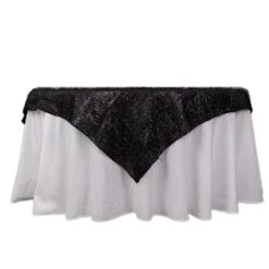 72"x72" Polyester Square Table Overlay With Metallic Foil Tinsel