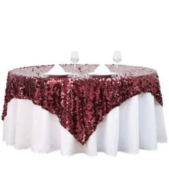 72" X 72" Big Payette Sequined Table Overlay -Optimal Home Decoration 72 x 72 big payette sequined table overlay 28944107667519