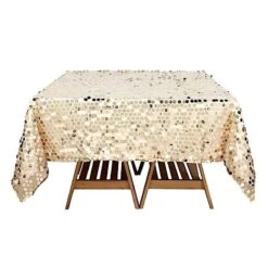 72" X 72" Big Payette Sequined Table Overlay -Optimal Home Decoration 72 x 72 big payette sequined table overlay 28944107831359