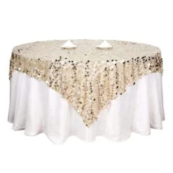 72" X 72" Big Payette Sequined Table Overlay -Optimal Home Decoration 72 x 72 big payette sequined table overlay 28944107896895