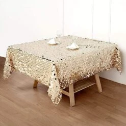 72" X 72" Big Payette Sequined Table Overlay -Optimal Home Decoration 72 x 72 big payette sequined table overlay 28944107962431