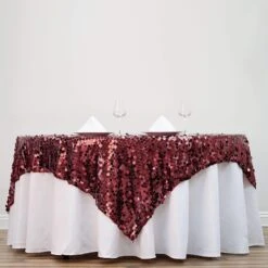 72" X 72" Big Payette Sequined Table Overlay -Optimal Home Decoration 72 x 72 big payette sequined table overlay lay72 71 burg 28944107634751
