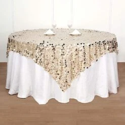 72" X 72" Big Payette Sequined Table Overlay -Optimal Home Decoration 72 x 72 big payette sequined table overlay lay72 71 chmp 28944107798591