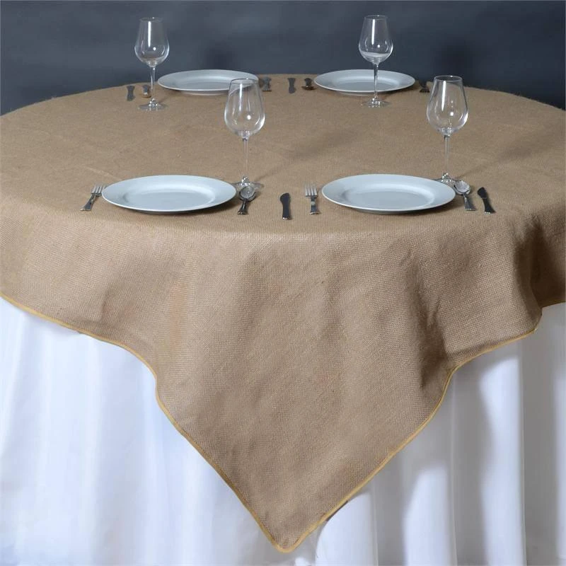 72" X 72" Burlap Table Overlay - Natural 3 72" X 72" Burlap Table Overlay - Natural