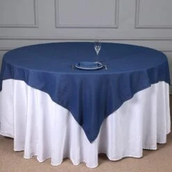 72" X 72" Faux Denim Polyester Table Overlay - Dark Blue 13 72" X 72" Faux Denim Polyester Table Overlay - Dark Blue -Optimal Home Decoration 72 x 72 faux denim polyester table overlay dark blue lay72 denm 4774188974143