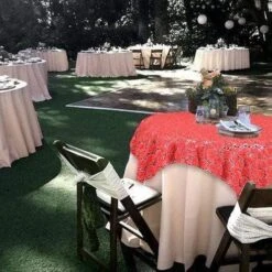 72" X 72" Satin Ribbon Flowers On Lace Table Overlay 41 72" X 72" Satin Ribbon Flowers On Lace Table Overlay -Optimal Home Decoration 72 x 72 satin ribbon flowers on lace table overlay 29022477123647