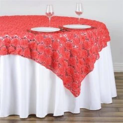 72" X 72" Satin Ribbon Flowers On Lace Table Overlay 38 72" X 72" Satin Ribbon Flowers On Lace Table Overlay -Optimal Home Decoration 72 x 72 satin ribbon flowers on lace table overlay lay72 31 032 29022492590143