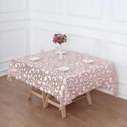 72" X 72" Tulle Square Table Overlay With Embroidered Sequins -Optimal Home Decoration 72 x 72 sequin leaf embroidered seamless tulle table overlay 30906122436671