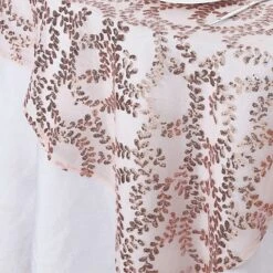 72" X 72" Tulle Square Table Overlay With Embroidered Sequins -Optimal Home Decoration 72 x 72 sequin leaf embroidered seamless tulle table overlay 30906122502207