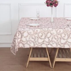 72" X 72" Tulle Square Table Overlay With Embroidered Sequins -Optimal Home Decoration 72 x 72 sequin leaf embroidered seamless tulle table overlay 30906122862655