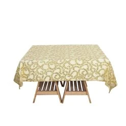 72" X 72" Tulle Square Table Overlay With Embroidered Sequins