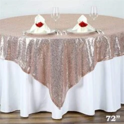 72" X 72" Sequined Table Overlay -Optimal Home Decoration 72 x 72 sequined table overlay lay72 02 046 28944655515711