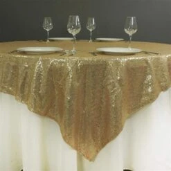 72" X 72" Sequined Table Overlay -Optimal Home Decoration 72 x 72 sequined table overlay lay72 02 chmp 28944125788223