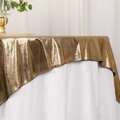 72" X 72" Polyester Square Table Overlay With Glitter Sequin Dots 27 72" X 72" Polyester Square Table Overlay With Glitter Sequin Dots -Optimal Home Decoration 72 x 72 shimmer sequin dots square polyester table overlay 30967719821375