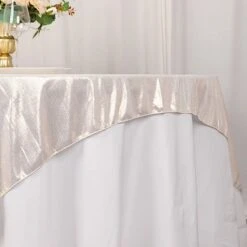 72" X 72" Polyester Square Table Overlay With Glitter Sequin Dots 36 72" X 72" Polyester Square Table Overlay With Glitter Sequin Dots -Optimal Home Decoration 72 x 72 shimmer sequin dots square polyester table overlay 30967720017983