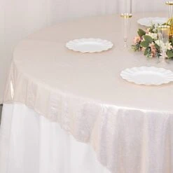 72" X 72" Polyester Square Table Overlay With Glitter Sequin Dots 34 72" X 72" Polyester Square Table Overlay With Glitter Sequin Dots -Optimal Home Decoration 72 x 72 shimmer sequin dots square polyester table overlay 30967720116287