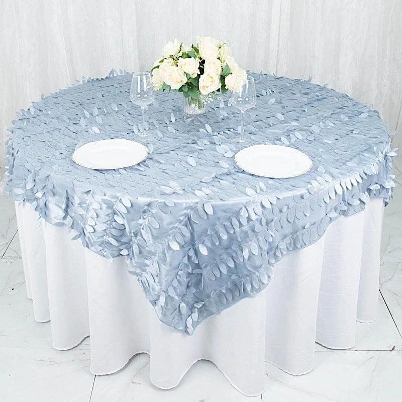 72"x72" Taffeta Square Table Overlay With 3D Leaves Petals Design 21 72"x72" Taffeta Square Table Overlay With 3D Leaves Petals Design - Image 19