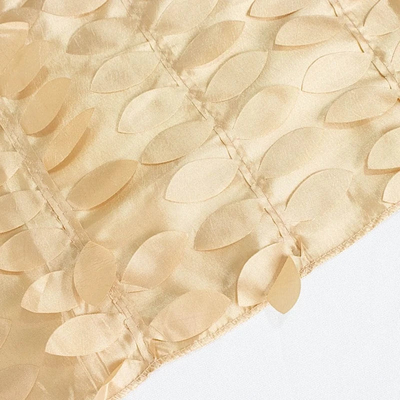 72"x72" Taffeta Square Table Overlay With 3D Leaves Petals Design 13 72"x72" Taffeta Square Table Overlay With 3D Leaves Petals Design - Image 11