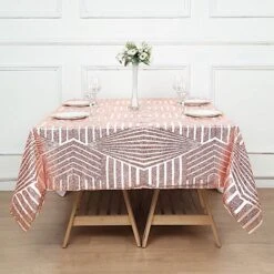 72"x72" Tulle Square Table Overlay With Sequins And Geometric Pattern 28 72"x72" Tulle Square Table Overlay With Sequins And Geometric Pattern -Optimal Home Decoration 72 x72 tulle square table overlay with sequins and geometric pattern 30740540915775