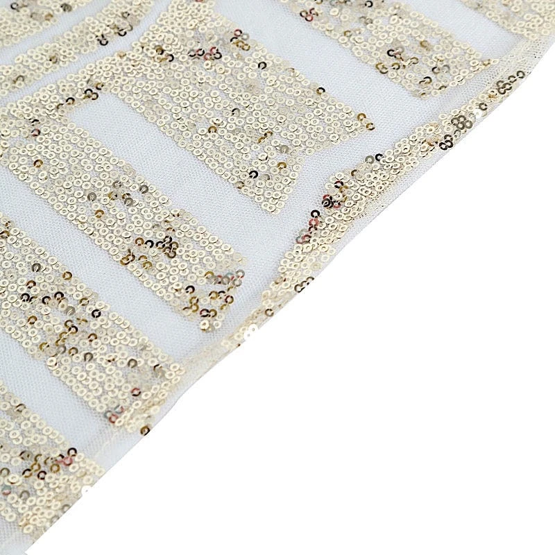 72"x72" Tulle Square Table Overlay With Sequins And Geometric Pattern 20 72"x72" Tulle Square Table Overlay With Sequins And Geometric Pattern - Image 18