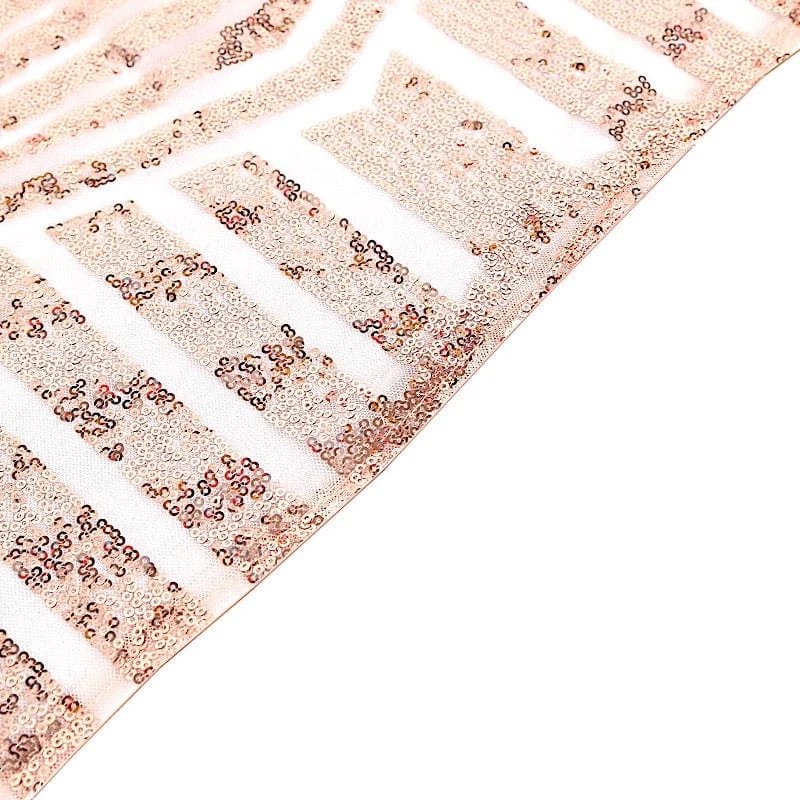 72"x72" Tulle Square Table Overlay With Sequins And Geometric Pattern 11 72"x72" Tulle Square Table Overlay With Sequins And Geometric Pattern - Image 9