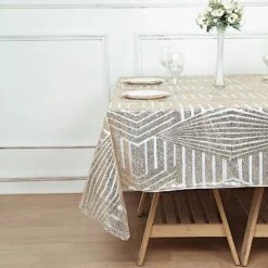 72"x72" Tulle Square Table Overlay With Sequins And Geometric Pattern 37 72"x72" Tulle Square Table Overlay With Sequins And Geometric Pattern -Optimal Home Decoration 72 x72 tulle square table overlay with sequins and geometric pattern 30740541702207