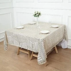 72"x72" Tulle Square Table Overlay With Sequins And Geometric Pattern 35 72"x72" Tulle Square Table Overlay With Sequins And Geometric Pattern -Optimal Home Decoration 72 x72 tulle square table overlay with sequins and geometric pattern 30740541734975