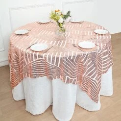 72"x72" Tulle Square Table Overlay With Sequins And Geometric Pattern 24 72"x72" Tulle Square Table Overlay With Sequins And Geometric Pattern -Optimal Home Decoration 72 x72 tulle square table overlay with sequins and geometric pattern 30740541898815