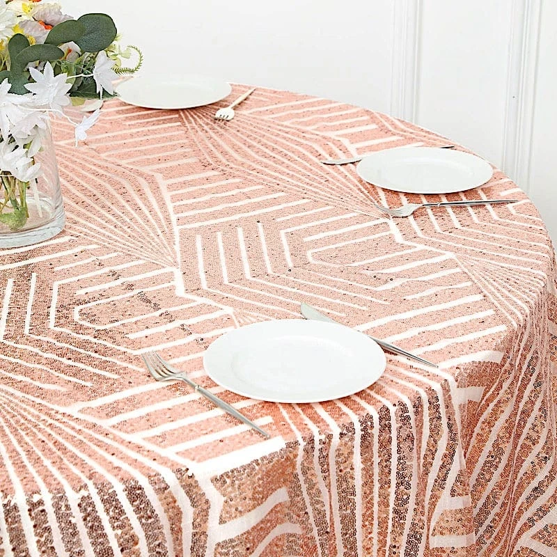 72"x72" Tulle Square Table Overlay With Sequins And Geometric Pattern 6 72"x72" Tulle Square Table Overlay With Sequins And Geometric Pattern - Image 4