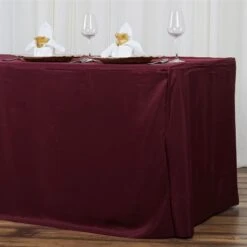 8 Ft Fitted Polyester Tablecloth 96" X 30" X 30" 40 8 Ft Fitted Polyester Tablecloth 96" X 30" X 30" -Optimal Home Decoration 8 ft fitted polyester tablecloth 96 x 30 x 30 28966134874175