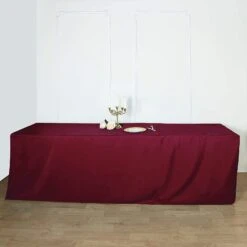 8 Ft Fitted Polyester Tablecloth 96" X 30" X 30" 39 8 Ft Fitted Polyester Tablecloth 96" X 30" X 30" -Optimal Home Decoration 8 ft fitted polyester tablecloth 96 x 30 x 30 28966134972479