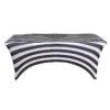 8 Ft Fitted Premium Spandex Tablecloth Striped Table Cover - Black And White -Optimal Home Decoration 8 ft fitted premium spandex tablecloth striped table cover black and white tab rec spx8ft 15 blk 29918462312511