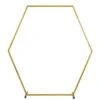 8 Ft Hexagon Metal Wedding Arch Backdrop Stand - Gold