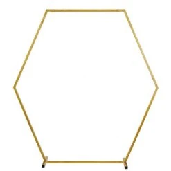 8 Ft Hexagon Metal Wedding Arch Backdrop Stand - Gold