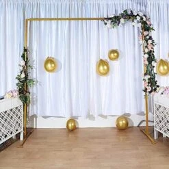 8 Ft Tall Square Metal Wedding Arch Backdrop Stand - Gold 16 8 Ft Tall Square Metal Wedding Arch Backdrop Stand - Gold -Optimal Home Decoration 8 ft tall square metal wedding arch backdrop stand gold bkdp stndrec1 gold 15247787229247