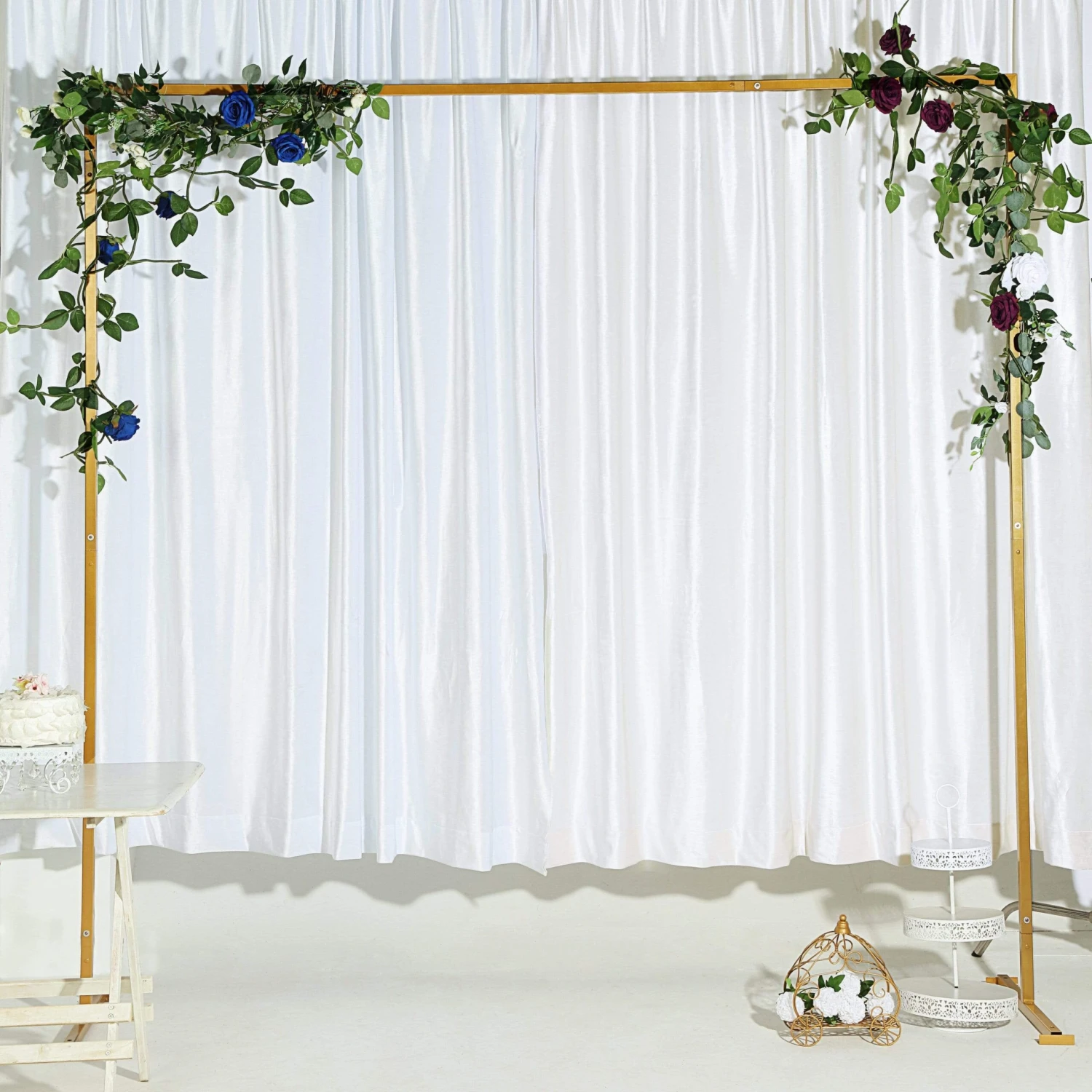 8 Ft Tall Square Metal Wedding Arch Backdrop Stand - Gold 10 8 Ft Tall Square Metal Wedding Arch Backdrop Stand - Gold - Image 8