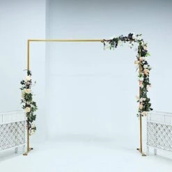 8 Ft Tall Square Metal Wedding Arch Backdrop Stand - Gold 14 8 Ft Tall Square Metal Wedding Arch Backdrop Stand - Gold -Optimal Home Decoration 8 ft tall square metal wedding arch backdrop stand gold bkdp stndrec1 gold 28553980084287