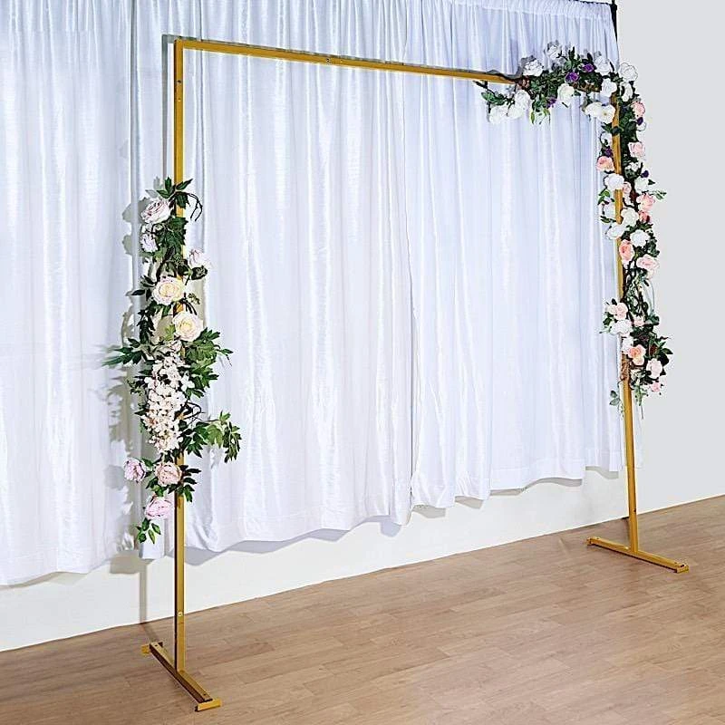 8 Ft Tall Square Metal Wedding Arch Backdrop Stand - Gold 8 8 Ft Tall Square Metal Wedding Arch Backdrop Stand - Gold - Image 6