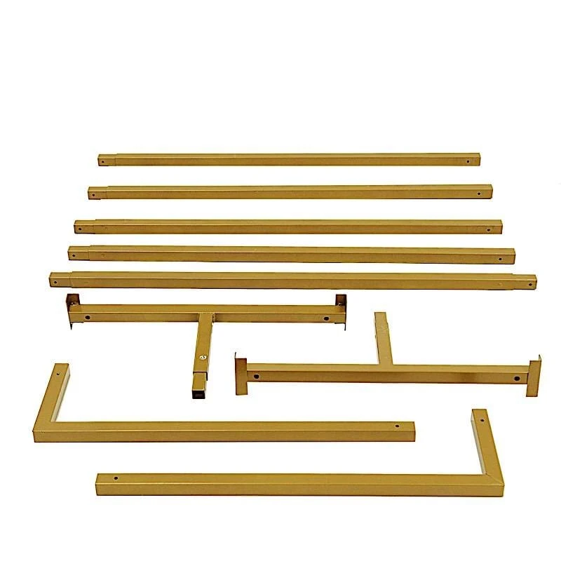 8 Ft Tall Square Metal Wedding Arch Backdrop Stand - Gold 6 8 Ft Tall Square Metal Wedding Arch Backdrop Stand - Gold - Image 4