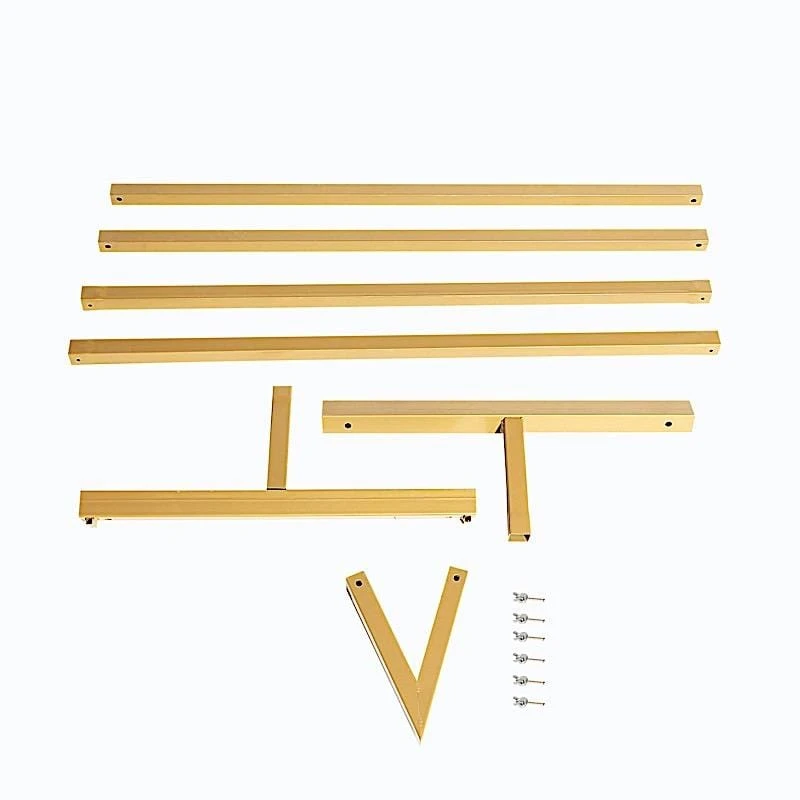 8 Ft Tall Triangle Metal Wedding Arch Backdrop Stand - Gold 6 8 Ft Tall Triangle Metal Wedding Arch Backdrop Stand - Gold - Image 4