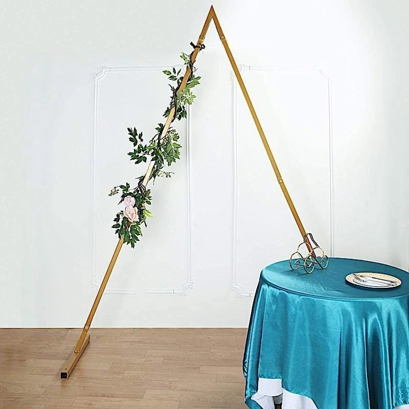 8 Ft Tall Triangle Metal Wedding Arch Backdrop Stand - Gold 5 8 Ft Tall Triangle Metal Wedding Arch Backdrop Stand - Gold - Image 3