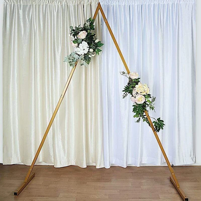 8 Ft Tall Triangle Metal Wedding Arch Backdrop Stand - Gold 8 8 Ft Tall Triangle Metal Wedding Arch Backdrop Stand - Gold - Image 6
