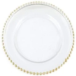 8 Pcs 12" Round Gold Rim Glass Charger Plates - Clear With Gold 18 8 Pcs 12" Round Gold Rim Glass Charger Plates - Clear With Gold -Optimal Home Decoration 8 pcs 12 round gold rim glass charger plates clear with gold chrg 4239 gold 28379525316671