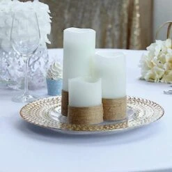 8 Pcs 13" Round Clear Glass Charger Plates With Braided Rim -Optimal Home Decoration 8 pcs 13 round clear glass charger plates with braided rim 28993027145791