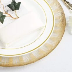 8 Pcs 13" Round Glass Charger Plates - Clear With Gold Spray Rim 11 8 Pcs 13" Round Glass Charger Plates - Clear With Gold Spray Rim -Optimal Home Decoration 8 pcs 13 round glass charger plates clear with gold spray rim chrg glas0003 gold 5461578973247