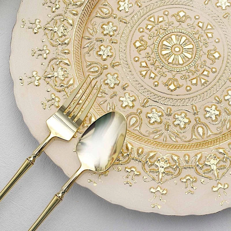 8 Round 13" Monaco Style Glass Charger Plates - Gold 12 8 Round 13" Monaco Style Glass Charger Plates - Gold - Image 10